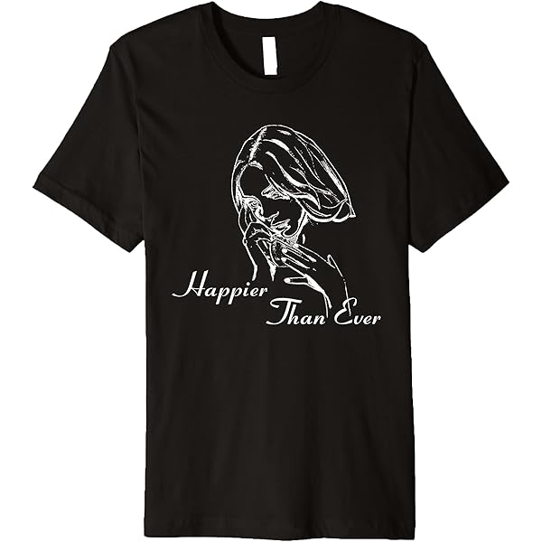 Amazon.com: Official Billie Eilish Happier Than Ever Black T