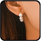 Andelaisi Boho Pearl Hoop Earrings Gold Pearl Hoop Studs Earrings Vintage Pearl Huggie Hoop Earrings Minimalist Pearl Studs Earrings Jewelry for Women