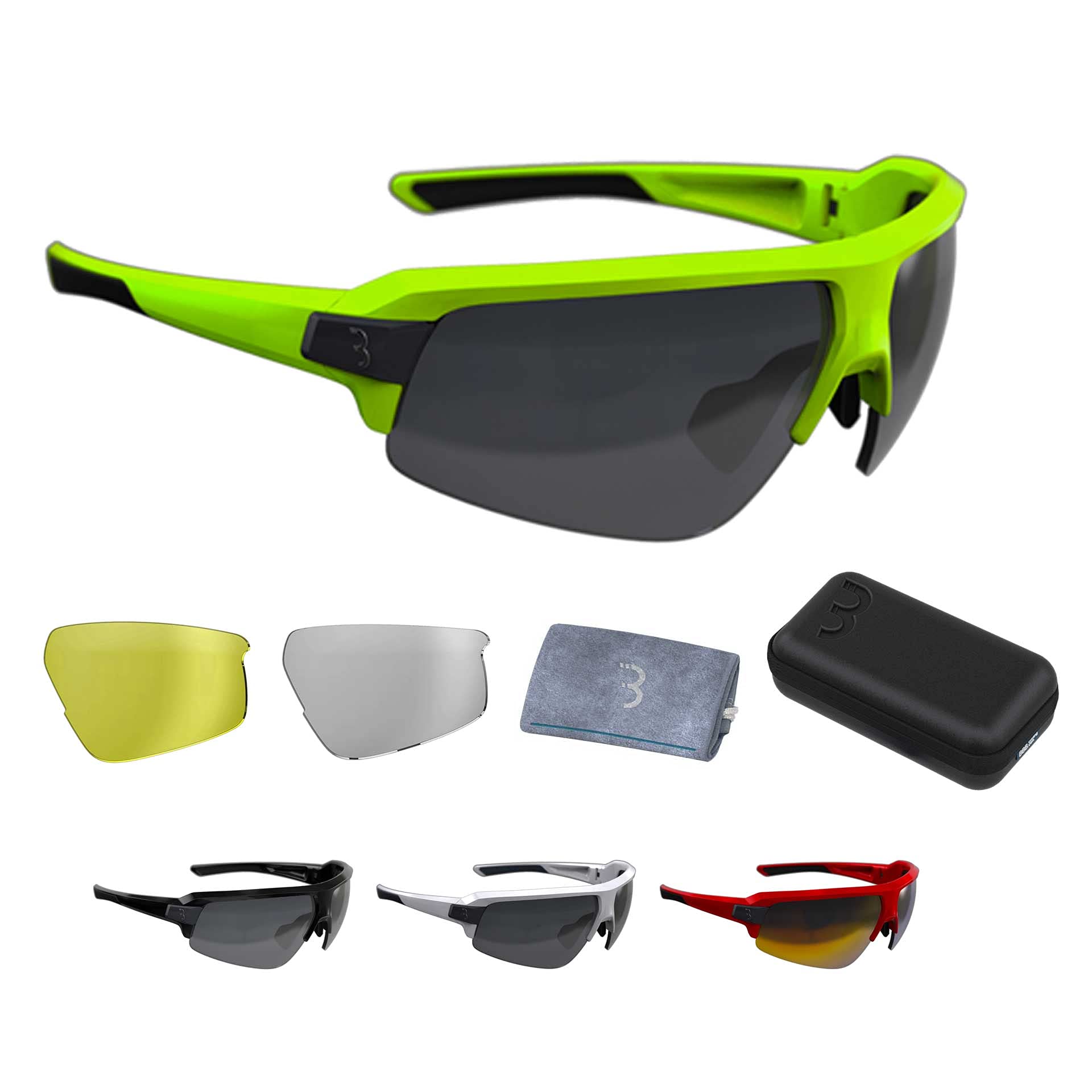 BBB Cycling Unisex's sport glasses Impulse, matt neon yellow, One Size