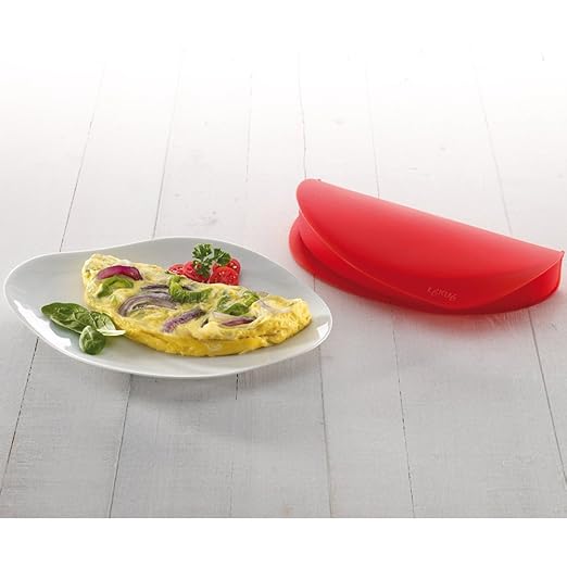 Lékué - Recipiente para cocinar tortillas francesas en microondas, color rojo
