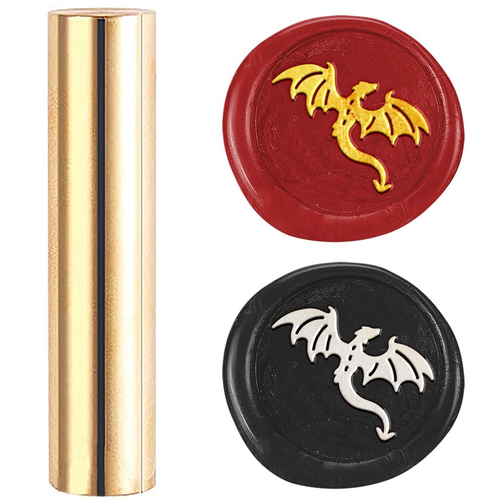 DELORIGIN Dragon 15mm Mini Brass Wax Seal Stamp Gun Wax Seal Fantasy Vintage Sealing Stamps Sealing Wax for Wedding Invitations Envelopes Engagement Party Wine Packing Greeting Cards Gift