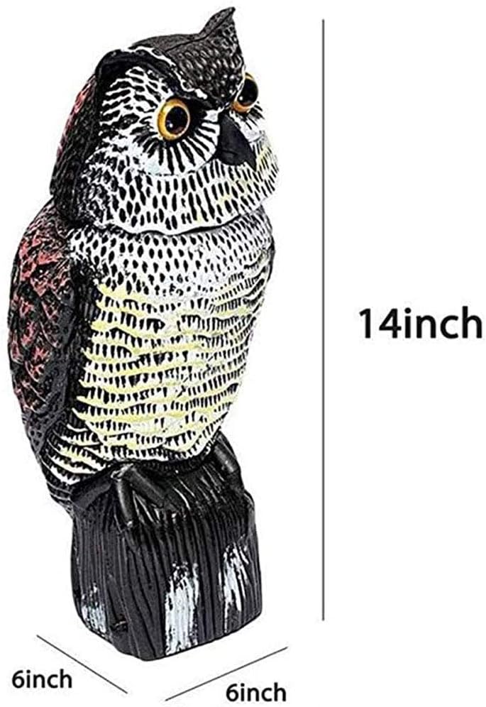 nonotse Owl Decoy 360 Rotate Head to Scare Birds - Image 3