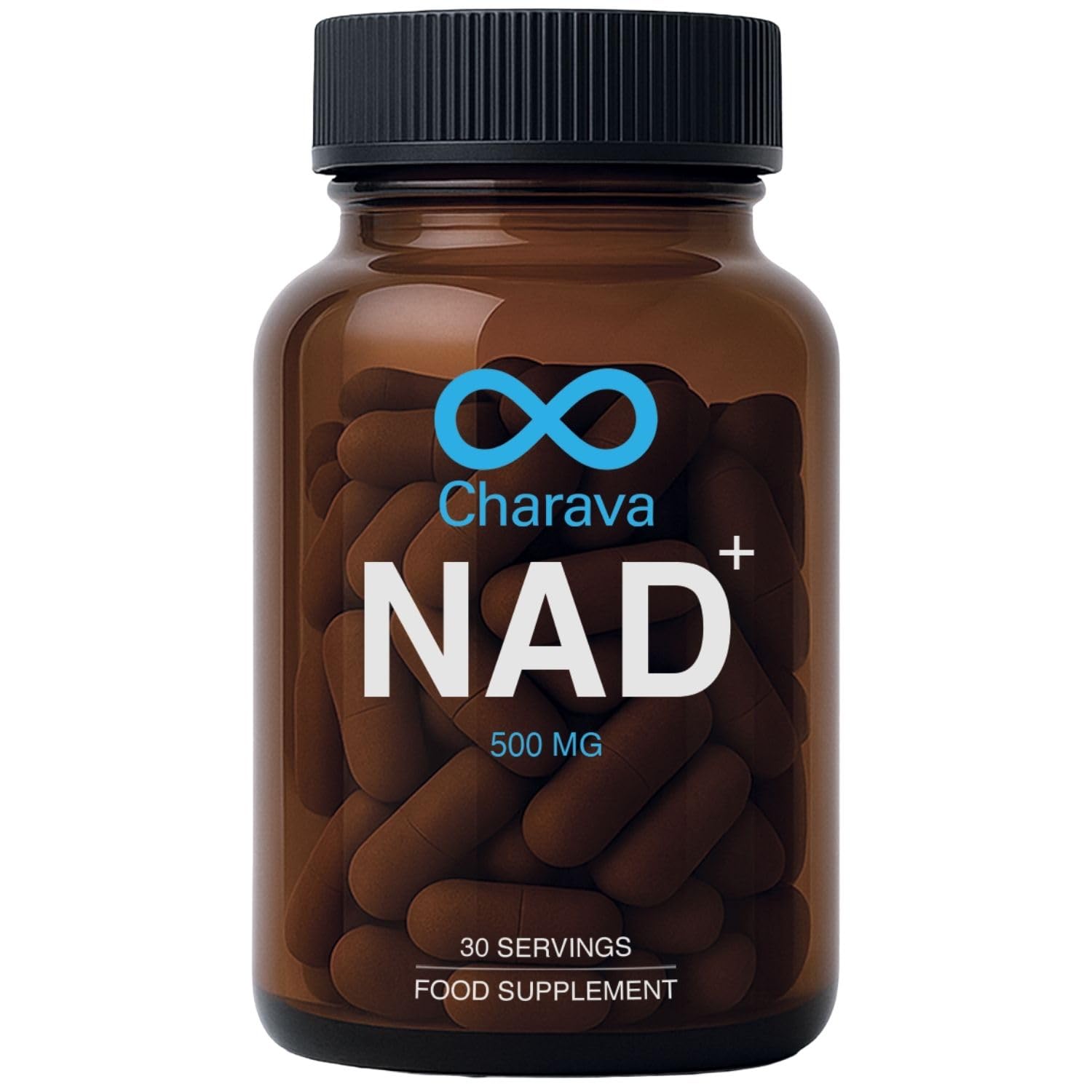 Charava NAD+ 500mg (30 Servings) – Enhanced Absorption – Premium Nicotinamide Adenine Dinucleotide Supplement – Mitochondrial Support, Energy & Longevity – UK Made