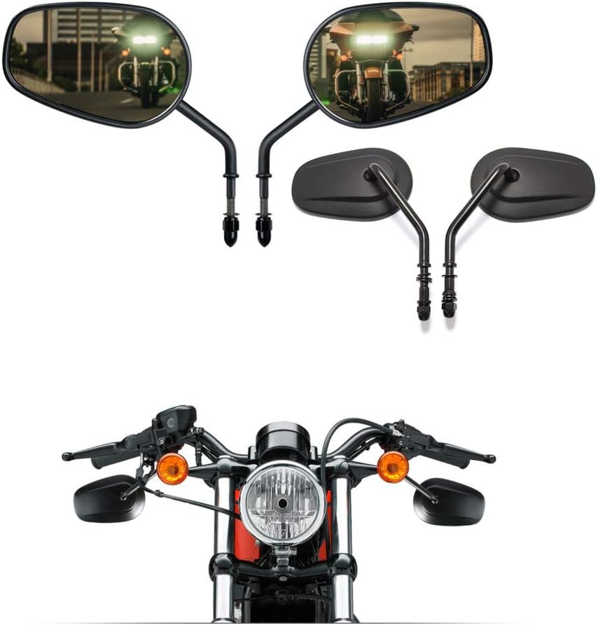 Long Stem Black Sporter Motorcycle Mirrors,Heavy Duty