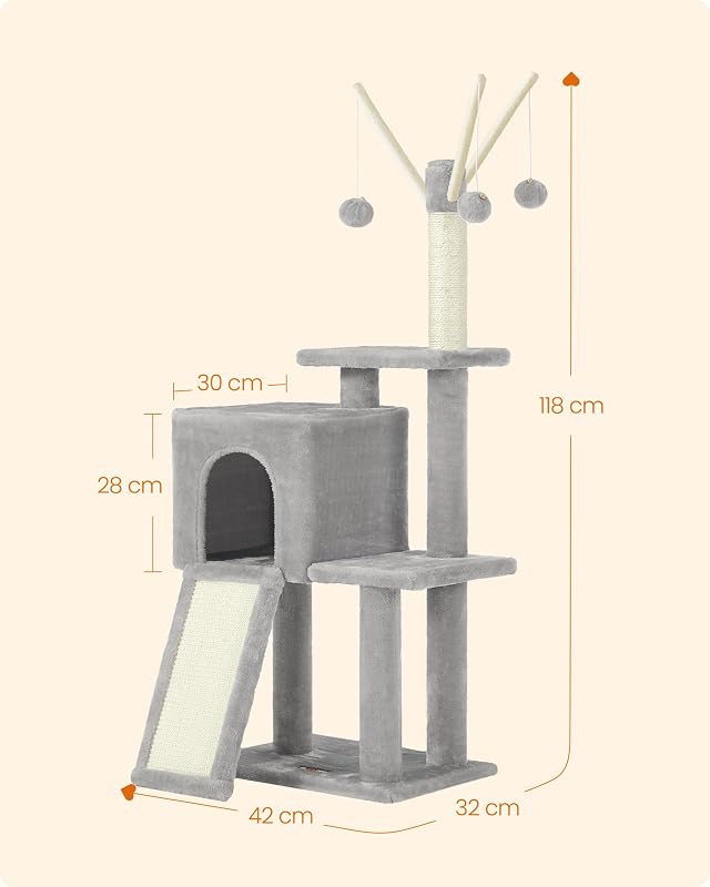 Árbol de Gatos, Torre de Juegos, Gatito, Gris Paloma PCT143W01