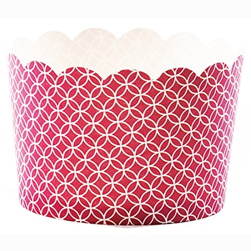 Simply Baked Jumbo Paper Baking Cup, Scarlet Medallion, 20-Pack, Disposable and Oven-safe