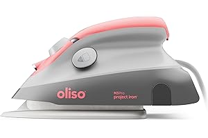 oliso M3Pro Project Steam Iron with Solemate – 1000W Ceramic Soleplate Iron and LED Light for Sewing, Quilting, Crafting, and Travel – Coral