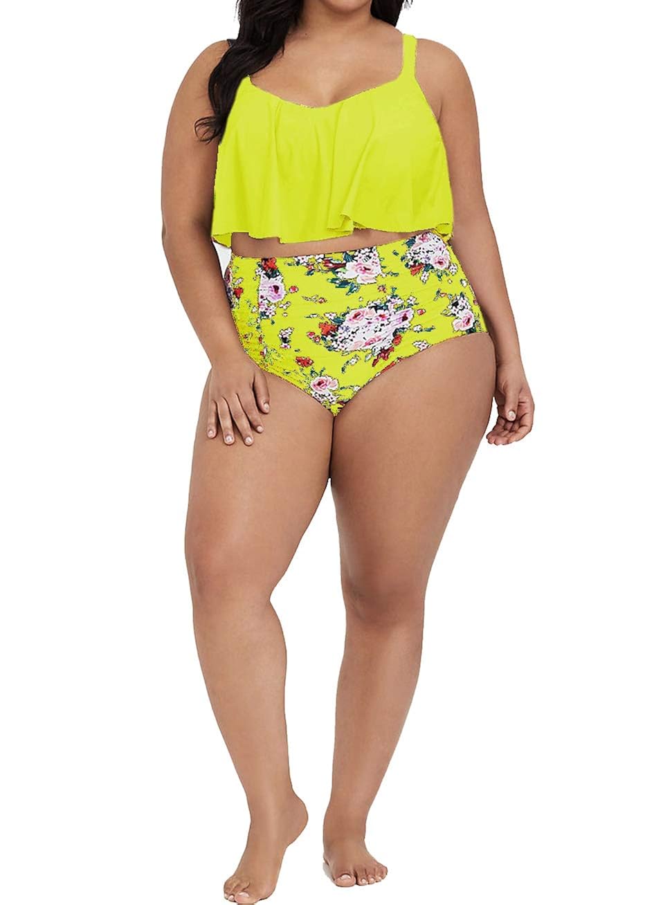 high waisted bikini floral