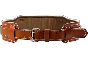 Duracuir Construction Leather Tool Belt with Lumbar Support (Medium 32-40 Waist)