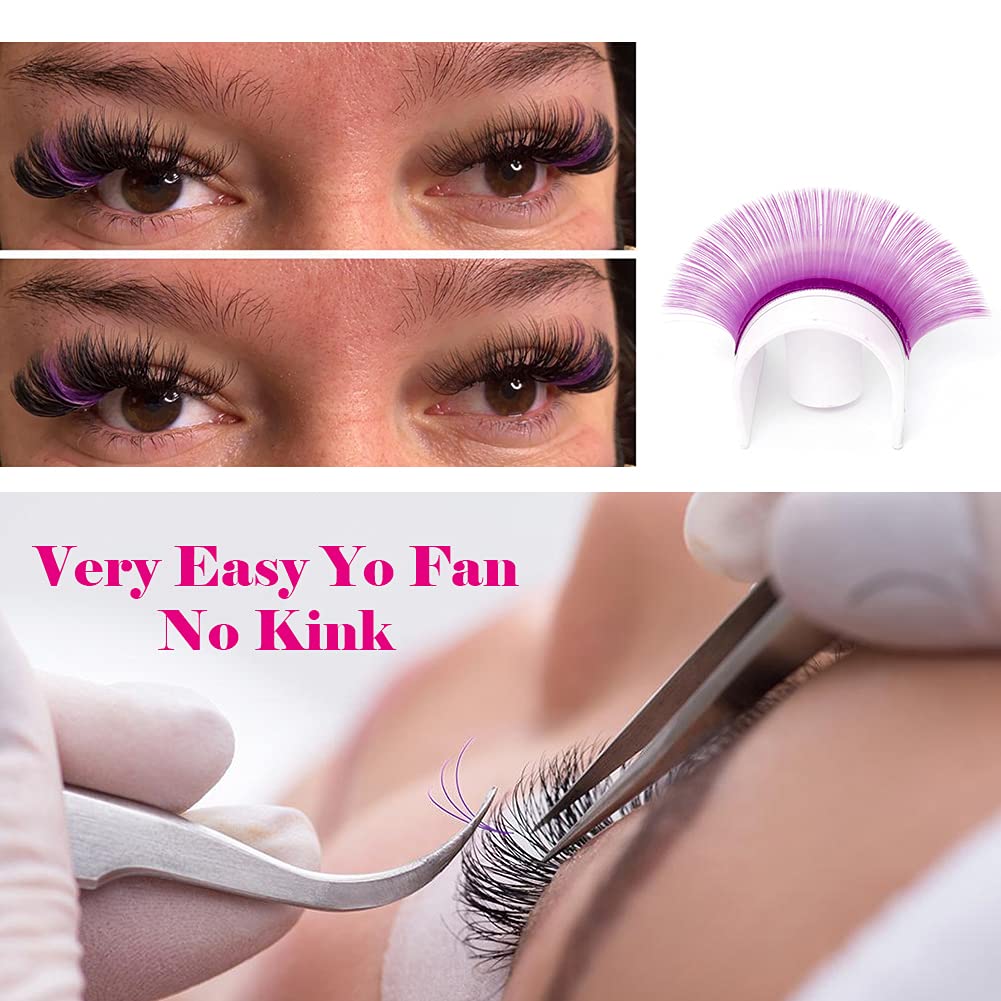 Purple Eyelash Extensions 0.07mm C/D Curl Volume