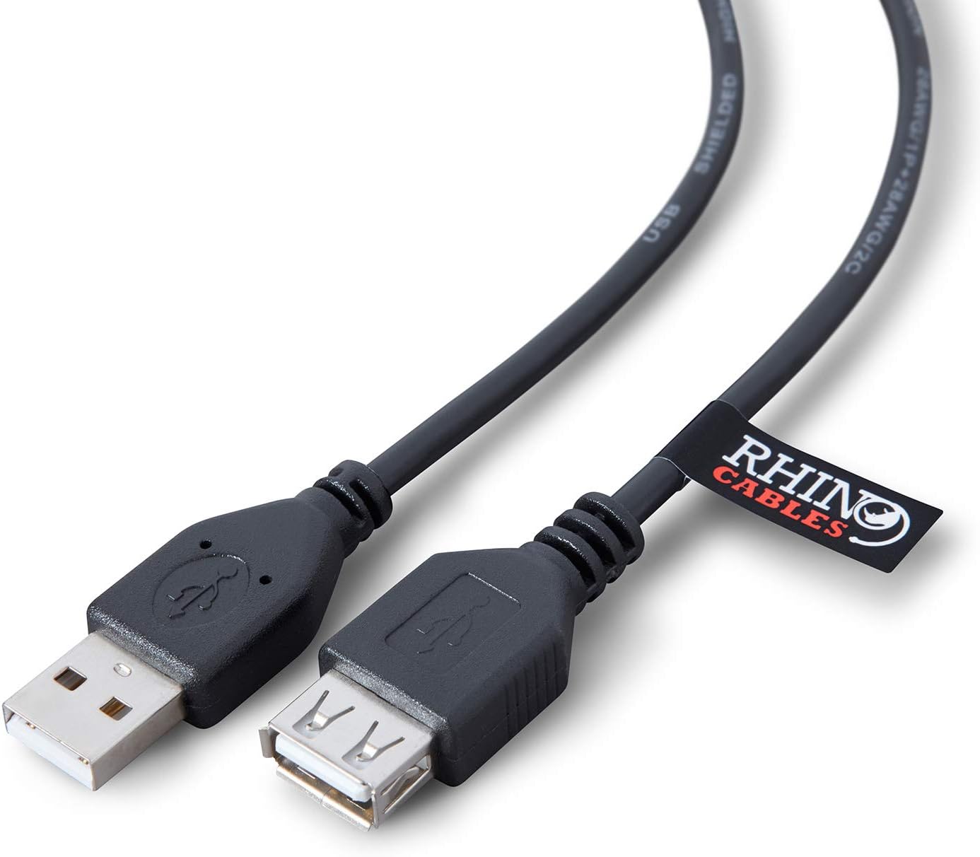 rhinocables USB 2.0 A-A Extension Cable, black, 0.25m (25cm)