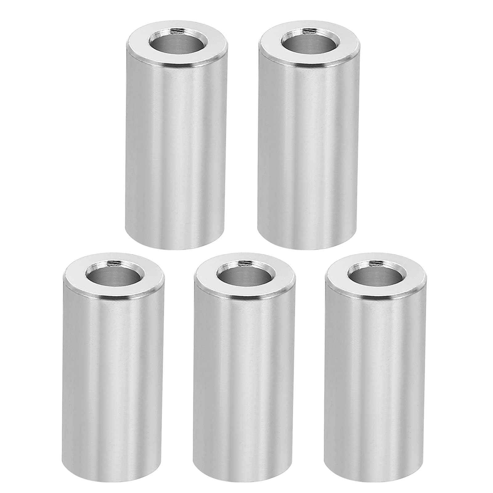 PATIKIL M6 Aluminum Spacers, 5Pcs Metal Spacer Aluminum 6.2mm ID x 12mm OD x 25mm L Aluminum Spacer Screw Standoff Round for 1/4" or M6 Screw Bolts