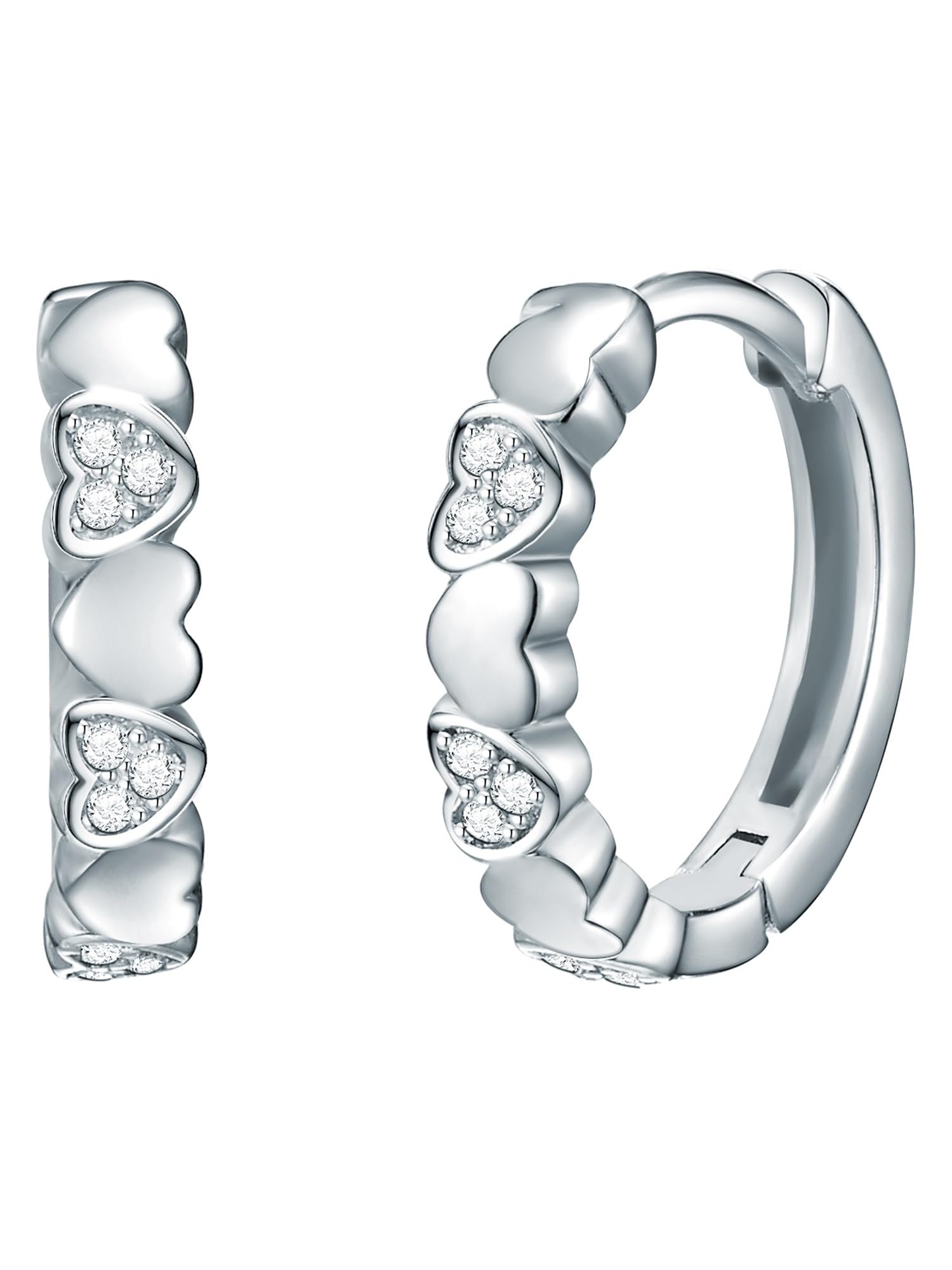 Rafaela Donata Female 925/- Sterling Silver Facetted Zirconia (CZ) Hoop Earring