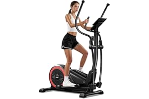 UMAY Elliptical Exercise Machine, Elliptical Machine for Home with 8 Levels Resistance & Pulse Rate Grips, Silent Magnetic Elliptical Trainer with 15.5" Stride and LCD Monitor Max 350Lbs