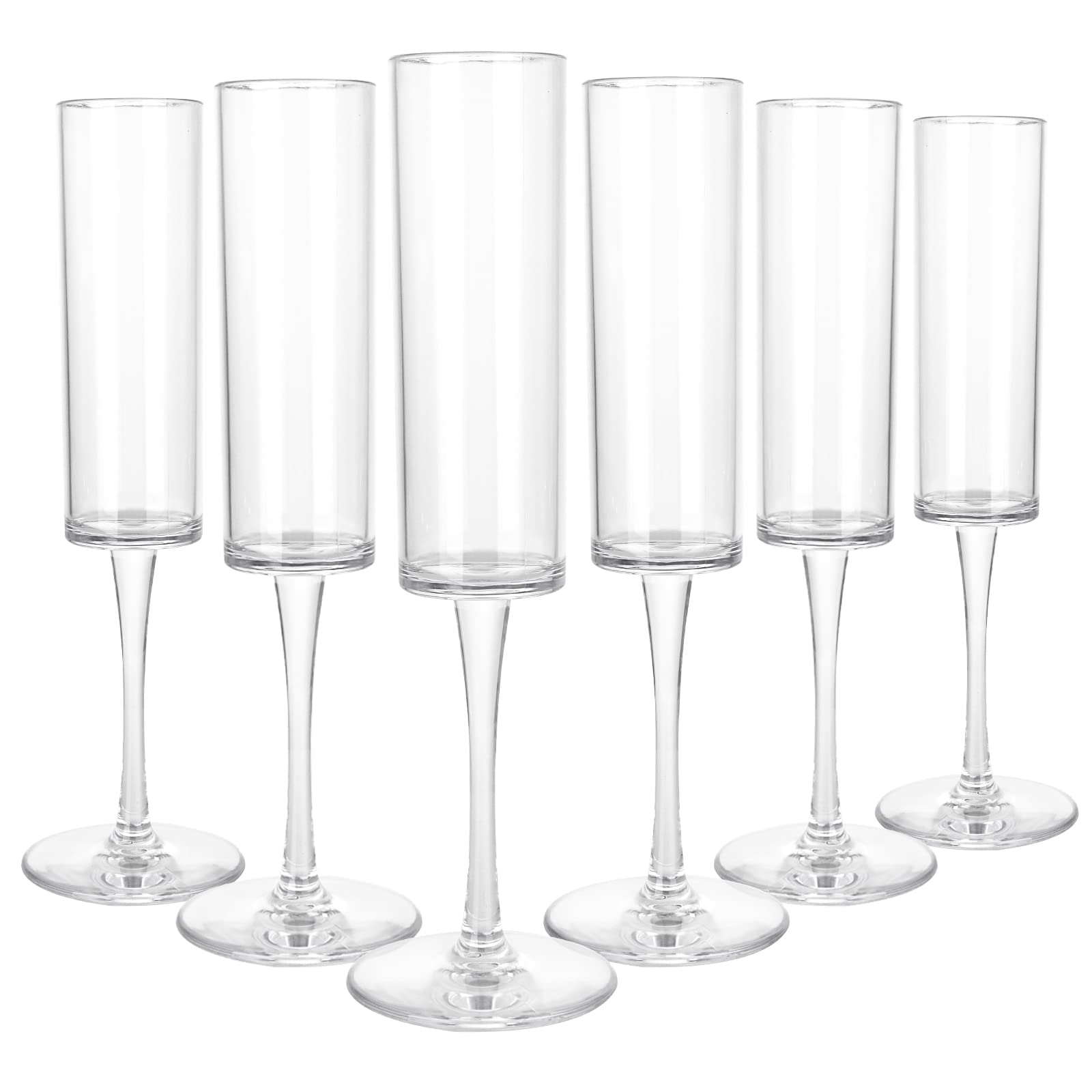 JMIATRY Unbreakable Champagne Flutes Set of 6, 165ml/5.8oz Premium Plastic Champagne Flutes, Classy Champagnes Glasses Great for Wedding, Christmas, Birthday Party and Daily Use