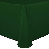 Ultimate Textile 52 x 70in Oval Polyester Linen Tablecloth - Stain & Wrinkle Resistant Table Cloth for Dining, Parties & Events - Hunter, 1 Pack