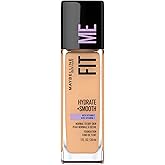 Maybelline New York Fit Me Hydrate + Smooth Foundation, Natural Luminous Finish, Moisturizing Medium Coverage, for Normal to 