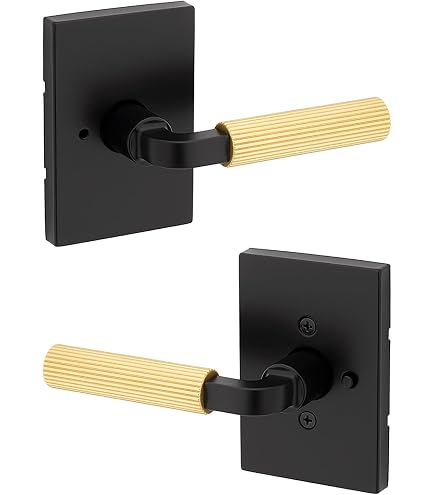 Kwikset Prava Entry Door Lever with SmartKey Security, Black/Satin