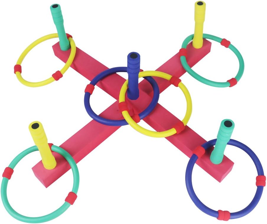 yoptote Quoits Outdoor Set Hoopla Garden Games Outdoor Toys Throwing Ring Toss Hoop Family Lawn Beach Party Indoor Games for Kids Baby Boys Girls 3Y+