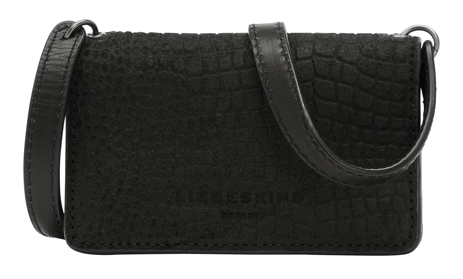 Liebeskind Berlin Women's Suede Lizard Sina Billfold, Black-9999, Small