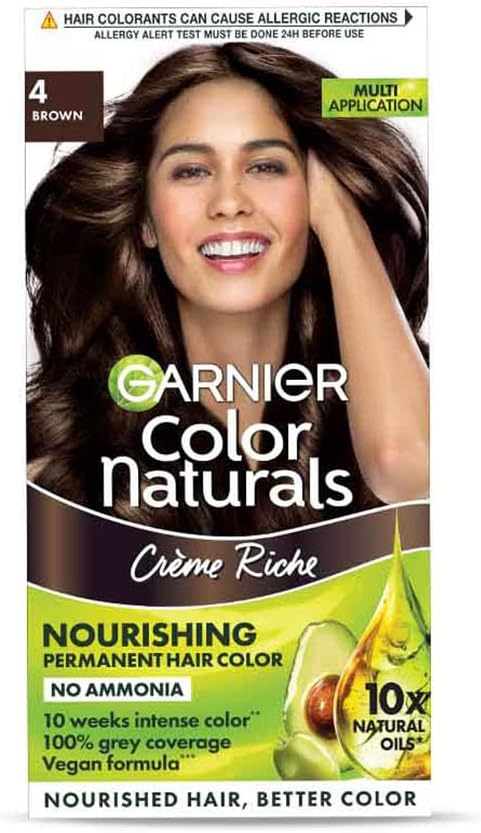 Garnier Color Naturals Crème Hair Colour Shade 4 Brown 70ml 60g Permanent