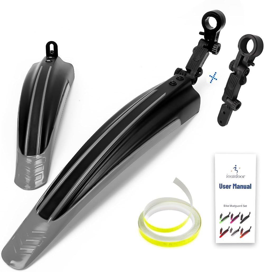 ioutdoor Bike Mudguard Set with 27ft Reflective Tape, Adjustable Fenders