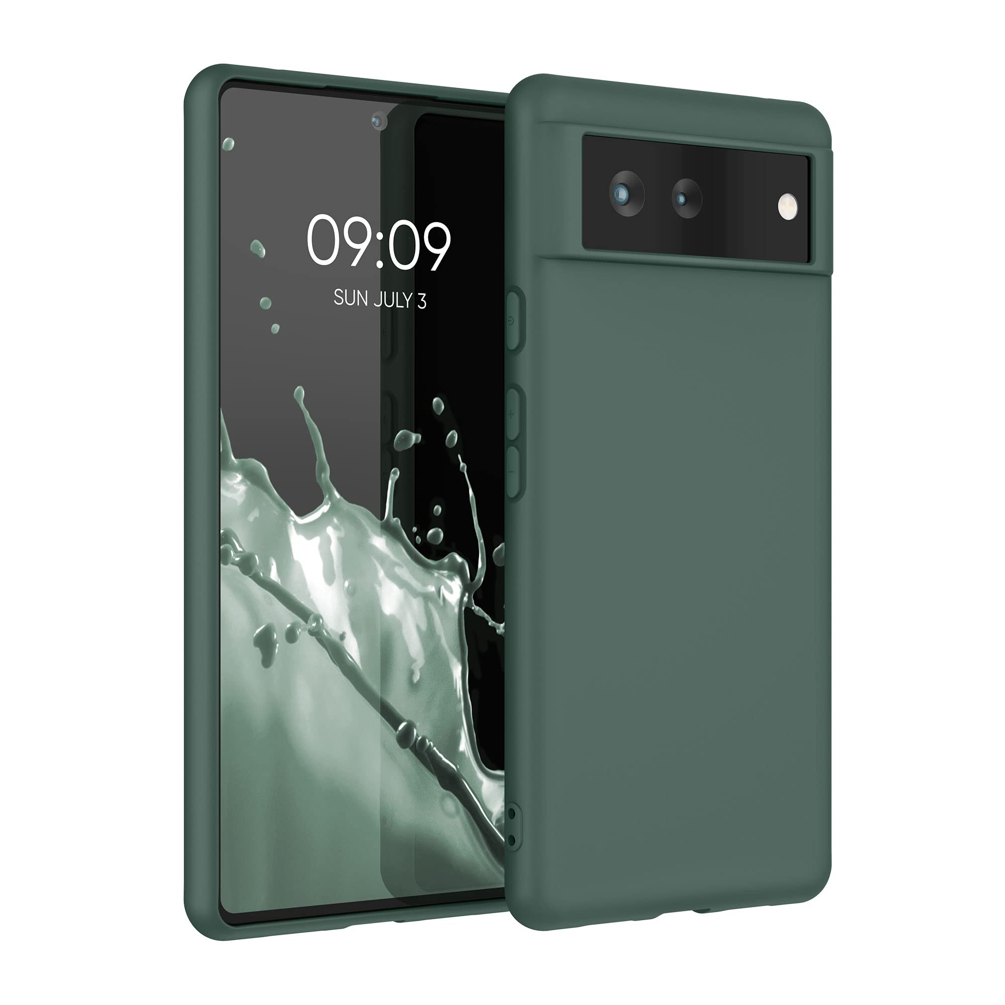 kwmobile Case for Google Pixel 6 Case - Soft Cover - Shockproof TPU Material - Wireless Charging - Forest Green โ image 1