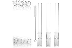 3 Pack Solo Glass Tube Stem,110mm Straight,Steam Chemistry Air Drying Tube with 1 Brush