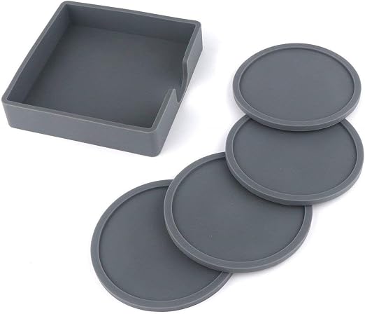 Amazon Com Winit Silicone Coasters With Holder For Drink Absorbent Anti Slip Durable Reusable Large Size Coasters For Glasses On Outdoor Patio Furniture Dinner Table Or Bar Home Kitchen