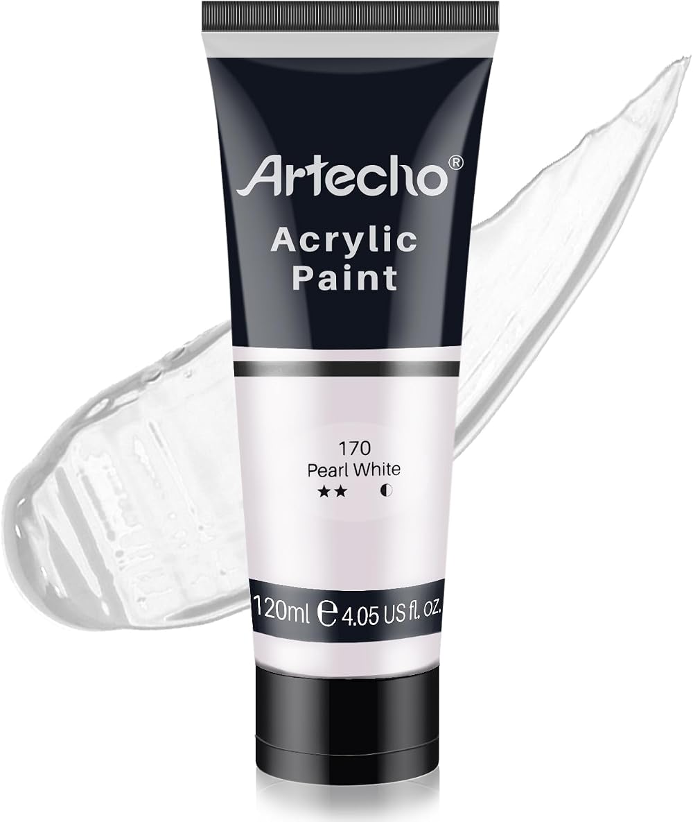 Artecho Pearl White Acrylic Paint 120ml Professional Art Supplies