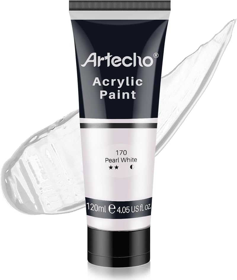 Artecho Pearl White Acrylic Paint 120ml Professional Art Supplies
