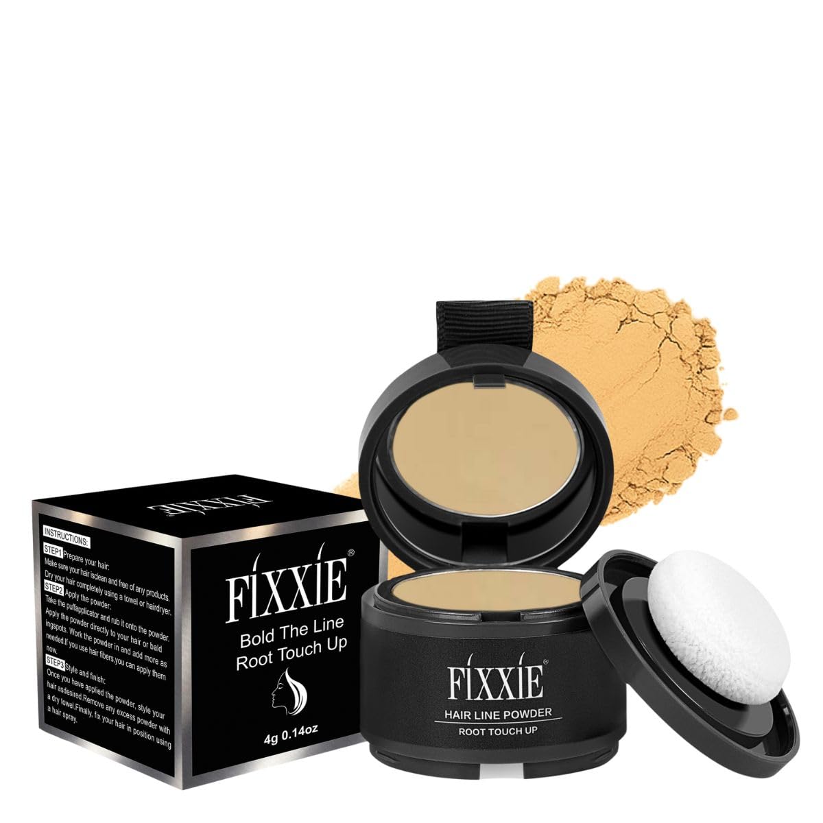 Hairline Powder, Root Touch Up Hair Powder, Instant Hair Loss Concealer for Thinning Hair, Windproof & Sweatproof Root Cover Up with Mirror and Puff (Medium Blonde)