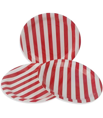 Papyrus Dessert Plates, Gold & Red Stripes (8-Count) IFF17