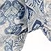 jinchan Linen Valance Curtain Tie Up Blue Valance for Kitchen Windows Vintage Floral Damask Printed Drapes with Adjustable Tie Medallion Small Window Curtain Rod Pocket 20 Inch Long One Panel