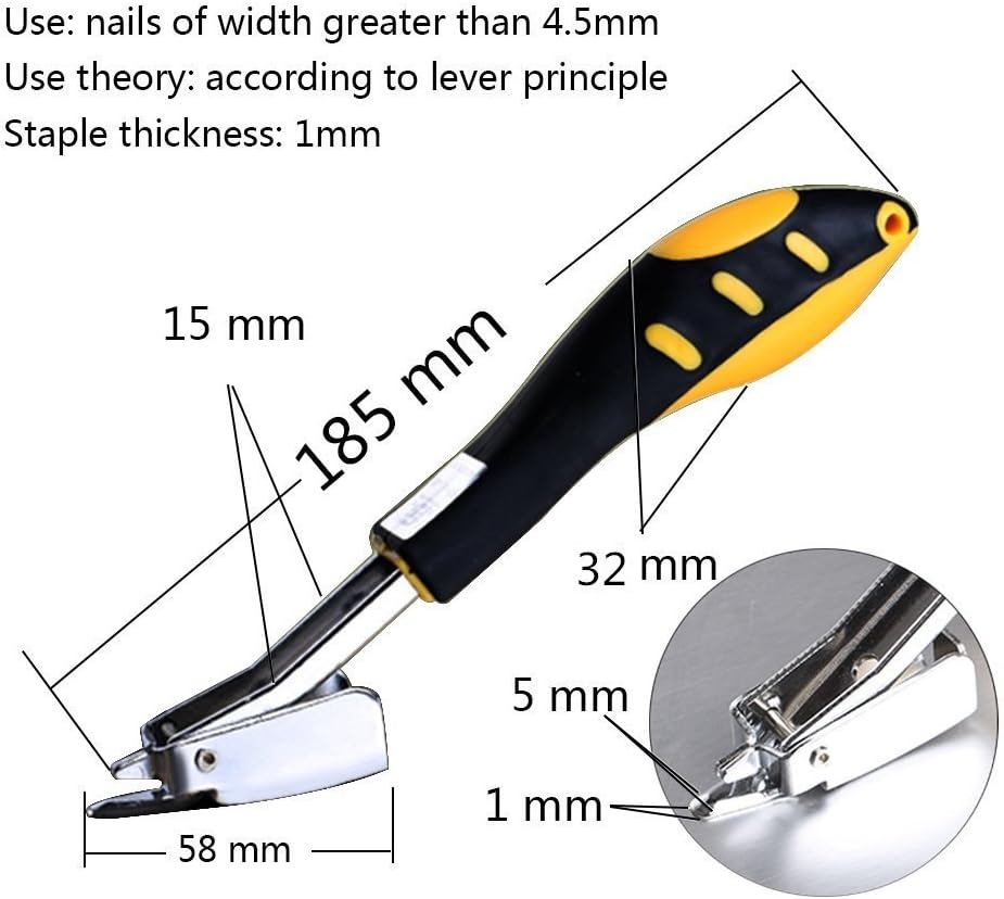 WolfWill Upholstery and Construction Heavy Duty Staple Remover Tack Lifter Office Claw Tools Yellow: Home Improvement