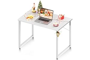 Coleshome 32 Inch Small Computer Desk, Modern Simple Style Desk for Home Office, Study Student Writing Desk, White