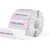 Transparent Clear Thermal Label Stickers, 2 x 1 Inch Printable Transparent Stickers, Holographic Pink Direct Clear Thermal Labels, Perforation Line Design- 200 Sheets