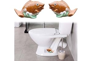 Mandydy 2pcs Ceramic Toilet Floor Bolt Caps with Frog Fish & Bird Animal Shape, Cute Decorative Toilet Bolt Covers Screw Caps for Bathroom Ornaments, Easy installation Toilet Replacement Parts (B)