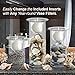 Set of 3 Glass Hurricane Candle Holders Filled with Holiday Flowers, Decorative Sphere Ball Candle Holders, Christmas Floral Home Decor Centerpiece, Flowers Are Removable - White Candles Included