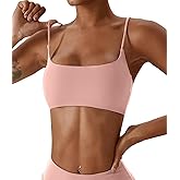 Comper Women's Sports Bras Wirefree Racerback Workout Bras Sexy Thin Straps Yoga Sport Bras with Removable Pads