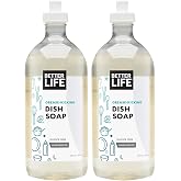 Better Life Dish Soap - Liquid Dishwashing Soap with Vitamin E and Aloe for Home &amp; Kitchen Sink - No Gloves Required Kitchen Soap for Sensitive Skin - 22oz (Pack of 2) Unscented