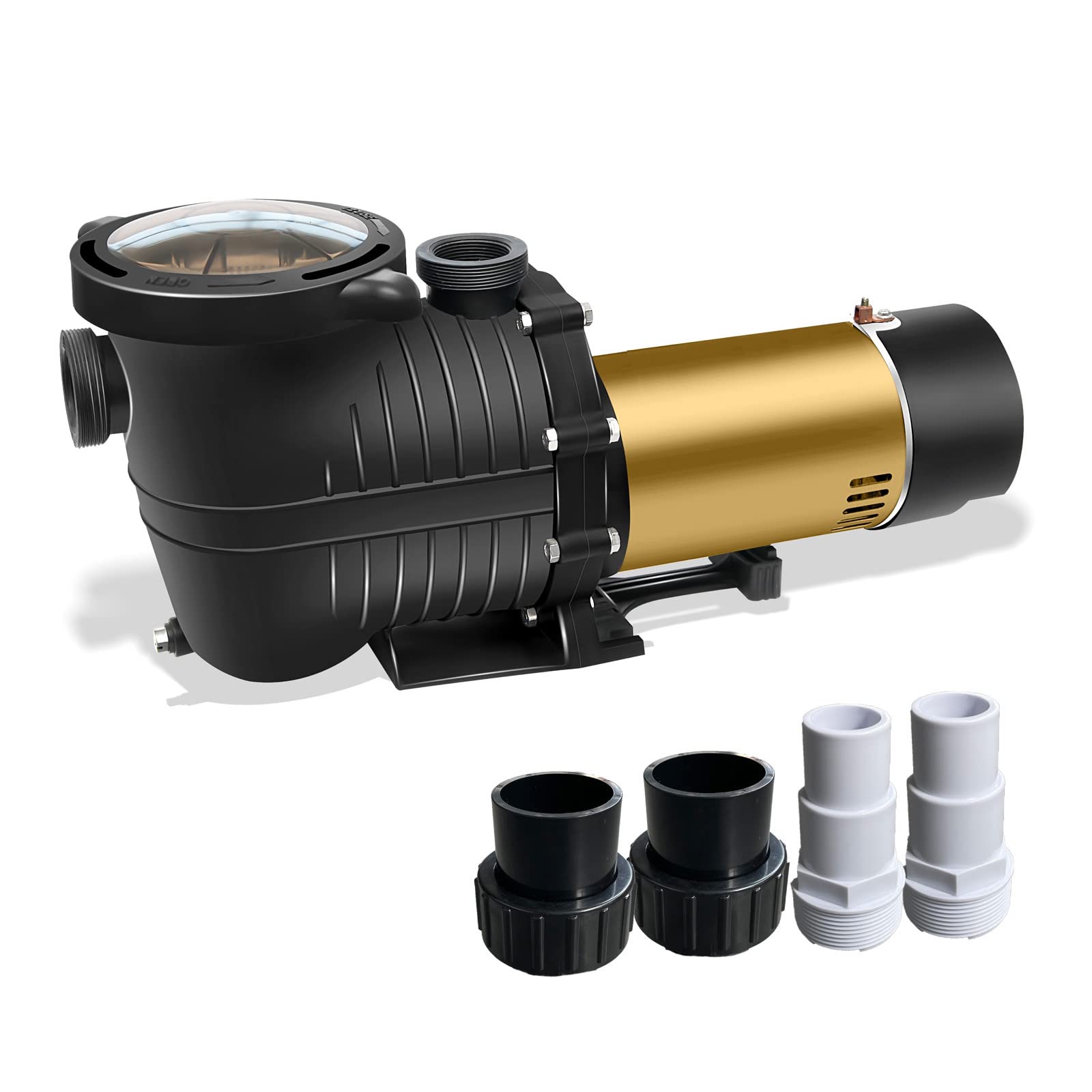 Photo 1 of 2.0HP 115V Variable Two Speed In/Above Ground Pool Pump w/Power Cord for 115V Power Supply, 6600GPH Flow, 48FT Hmax, Energy Efficient Pool Motor, Comes with 1.25" and 1.5" NPT Fittings