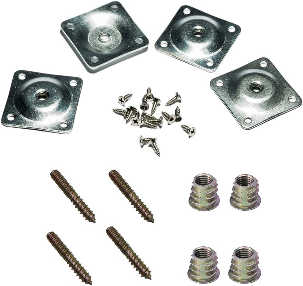 Leg Mounting Plates,Furniture Legs Attachment Plates Industrial Strength Mounting T-Plate 5/16