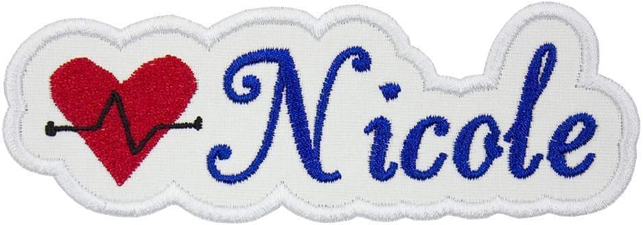 Mixed Media - Medical Heart Name Personalized Patch your choice of sew on or iron on patch