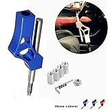 I33T Automotive Adjustable Gear Shift Knob, Extender Height Lever Extension Car Gear Shifter Extender Kit with 4 Adapters (Blue)
