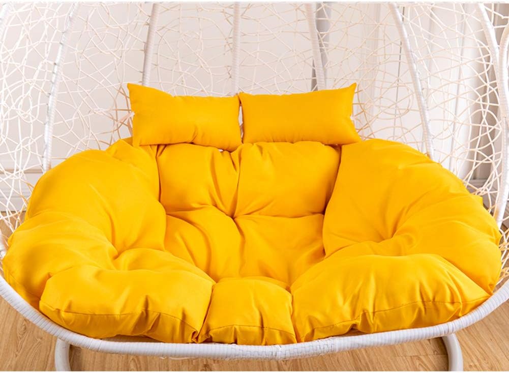 CAIXIN Hanging Egg Chair Cushion,double Wicker Rattan Cushion,hanging Hammock Nest Swing Cushion,seat Cushion Pad Garden Patio Yellow