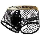 Kinizpl Men's Mesh Jockstrap Underwear Sexy Breathable Adjustable Underwears with Removeable Pouch Men Jock Strap