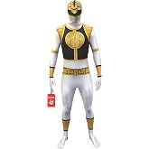 Morphsuits White Power Ranger Costume, Halloween Costumes for Men | Full-Body Spandex Morphsuit Costume, Stretchy Comfortable Fit, Ideal for Parties &amp; Cosplay, Perfect for Halloween