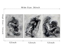 3 Pieces Black and White Sexy Wall Art Sexy Couples