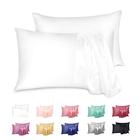 Duerer Two Pack Satin Pillowcases For Hair And Skin Standard Queen